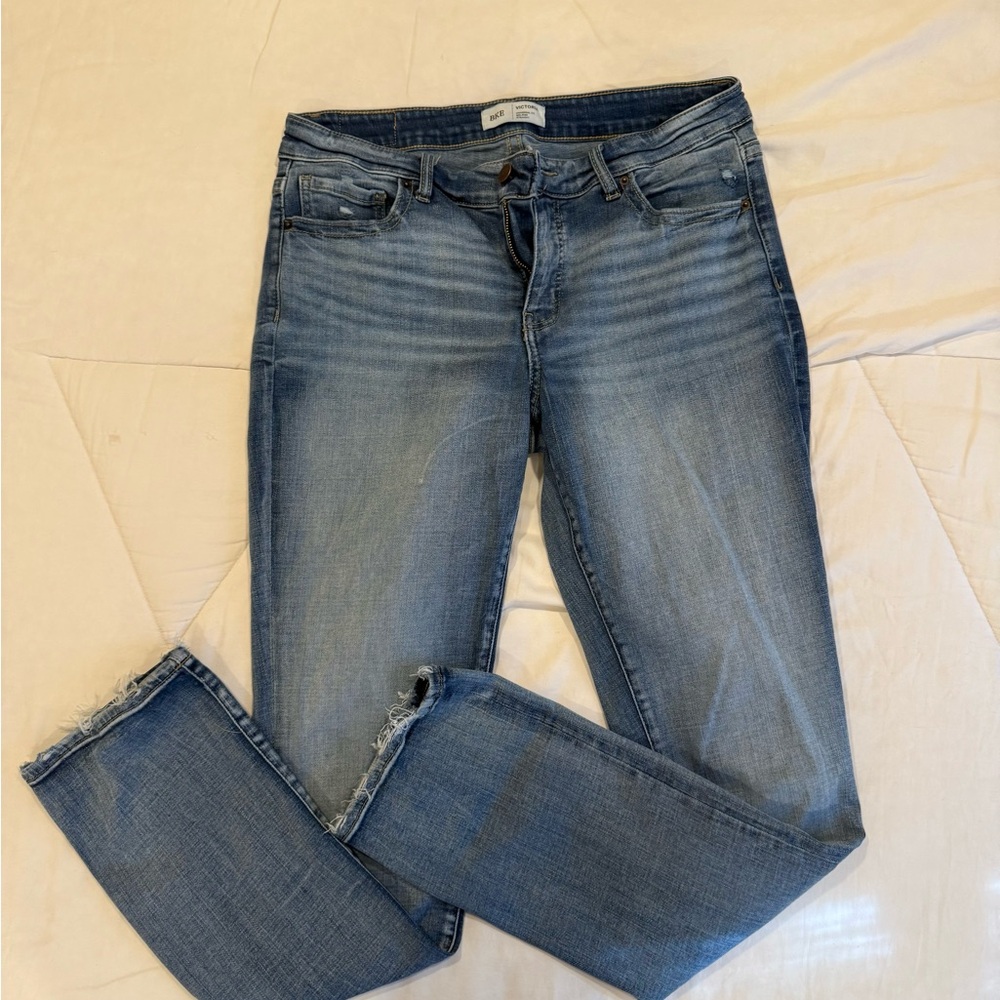 BKE Mid-Rise Straight Leg Blue Jeans